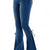 High-waist Vintage Flare Denim Pants with Side Lace-up Bow Detail