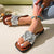 Metallic Finish Women's Non-slip Outdoor Flat Slippers