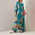 Loose Printed Bohemian Long Sleeve Maxi Dress for Women