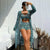 Women's Geometric Print High-Waisted 3-Piece Swimsuit Set