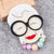 Retro Style Grandma Character Brooch Pin with Oversized Glasses