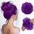 Purple Messy Curly Hair Bun Extensions for Stylish Buns & Updos