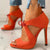 Sassy Women's Peep Toe High Heel Sandals with Lace-Up Detail