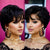 Vibrant Two-Tone Ombre Pixie Cut Hair Wig with Bangs