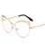 Stylish Retro Cat-Eye Design Metal Frame Mirror Sunglasses for Women