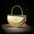 High-shine Metallic Look Top Handle Half Moon Evening Bag