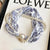 Elegant Pearl Chain Neck Scarf with Magnetic Buckle for Women