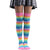 Fun & Colorful Rainbow Stripes Over the Knee Stretchy Long Socks