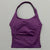 Solid Color Padded Activewear Halter Top for Women