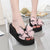 Women's Thick Sole with Bow Knot Decor Summer Wedge Slippers