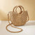 Handwoven Straw Rattan Half-Moon Summer Beach Handbag