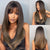Perfectly Styled Highlighted Long Straight Wigs with Curtain Bangs