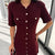 Women's Knitted Bodycon Mini Dress with Button Details