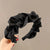 Solid Color Wide-brimmed Pleated Headband for Women
