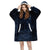 Oversized Plush Hoodie Blanket with Long Flannel Sleeves for Winter