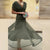 Figure-Flattering Deep V-Neck Pleated Dress for Special Occasions