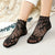 Breathable Non-Slip Floral Lace Mesh Ankle Socks for Women
