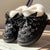 Fuzzy Bow Decor Round Toe Platform Indoor Plush Ankle Boots