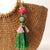 Colorful Boho Style Wooden Beads Keychains with Fluffy Pompom