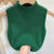 Women's Knitted Turtleneck Sleeveless Summer Cropped Tank Tops