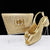 Glam Leopard Print High Heel Shoe and Bag Set with Rhinestone Decor