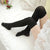 Warm and Chic Solid Color Thigh High Striped Women's Socks