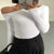 Modern Edge Off-Shoulder Slim Fit Long Sleeve Top with Skew Collar