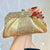 Rhinestone-Studded Handheld Evening Bag with Detachable Chain Strap
