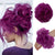 Purple Messy Curly Hair Bun Extensions for Stylish Buns & Updos