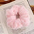 Women's Solid Color Cute Soft Plush Elastic Scrunchie Hair Ties