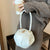 Trendy Solid-Color Round PU Leather Mini Clutch Handbags