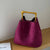 Women's Suede Bucket Bag with Elegant Gold-Toned Metal Handle