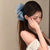 Non-Slip Soft Pleated Chiffon Hair Claws with Big Flower Decor