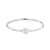 Zircon Heart Charm in Sterling Silver Smooth Surface Bracelets