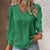 Summer Fashion Women's Hollow Lace Patchwork V-Neck Long Sleeve Blouse