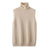 Neutral Earth Tones Sleeveless Turtleneck Women's Winter Fashion Tops