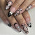 Y2K Edgy Punk Gothic Design Black Press-on Fake Nails