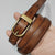 Women's Narrow Cowhide Belt with Retro Vintage Appeal