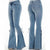 High-waist Vintage Flare Denim Pants with Side Lace-up Bow Detail