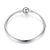 Fine Sterling Silver Heart Charm Women's Bangle Bracelets