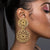 Eye-Catching Large Floral Earrings with Intricate Double Layer Detail