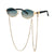 Diamond Shaped Metal Frame Women's Sunglasses with Chain