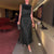 Dazzling Dual-Set Women's Evening Dress with Tassel Embellishments