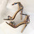 Bedazzled Colored Rivets Open Toe High Heels Stiletto Sandals