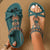 Vintage-Style Bohemian Flat Sandals with Rhinestone and Beaded Accents