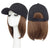 Adjustable Baseball Cap with 6-inch Short Straight Hair Extensions