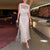 Dazzling Dual-Set Women's Evening Dress with Tassel Embellishments