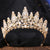 Sparkling Gold Color Royal Queen Rhinestone Crown for Women