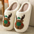 Winter Christmas Elk Soft Plush Non-slip Indoor Slippers