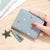 Cute Heart Embroidery Mini Wallet for Women with Star Tassel Charm